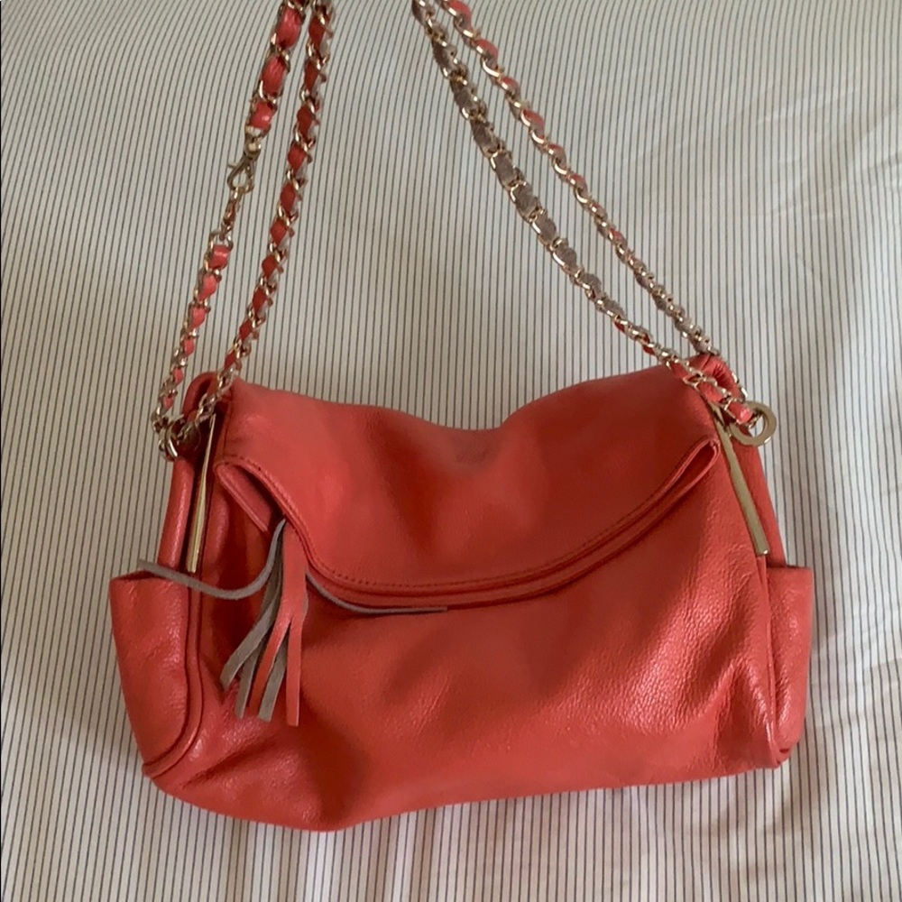 Peach Lambskin Shoulder Bag
